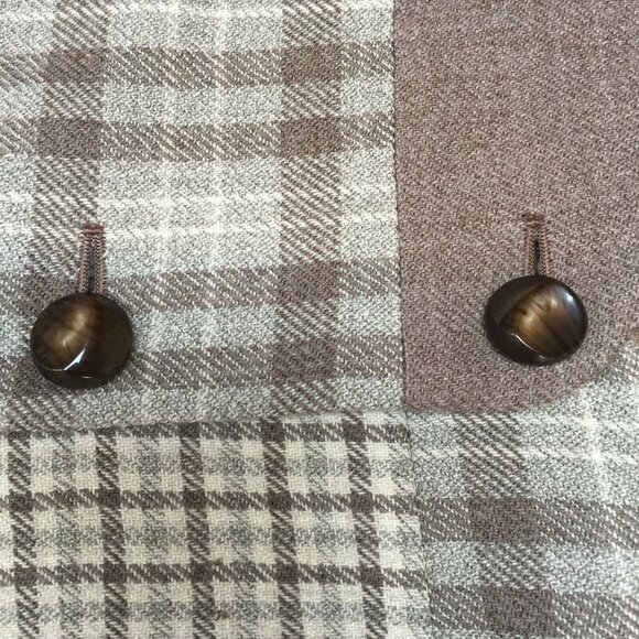 Vintage Loris Azzaro Paris Women V-Neck Button Front Plaid Blazer Jacket Size 11 - Picture 8 of 11